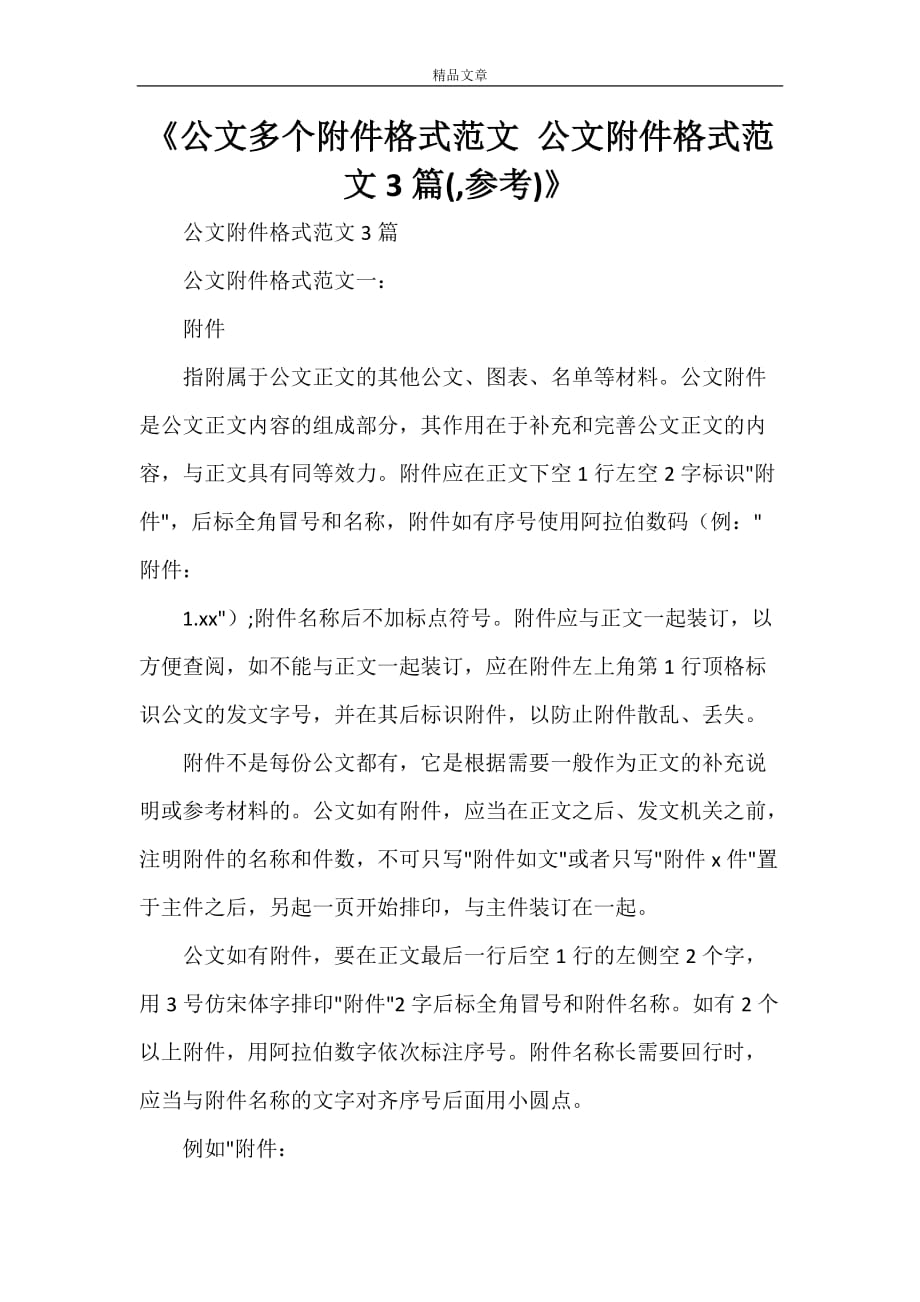 公文多个附件格式范文公文附件格式范文3篇参考