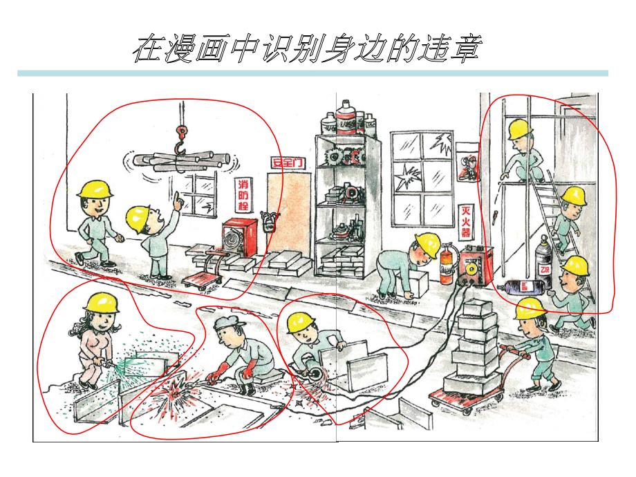 建築工程施工現場違章作業分析漫畫