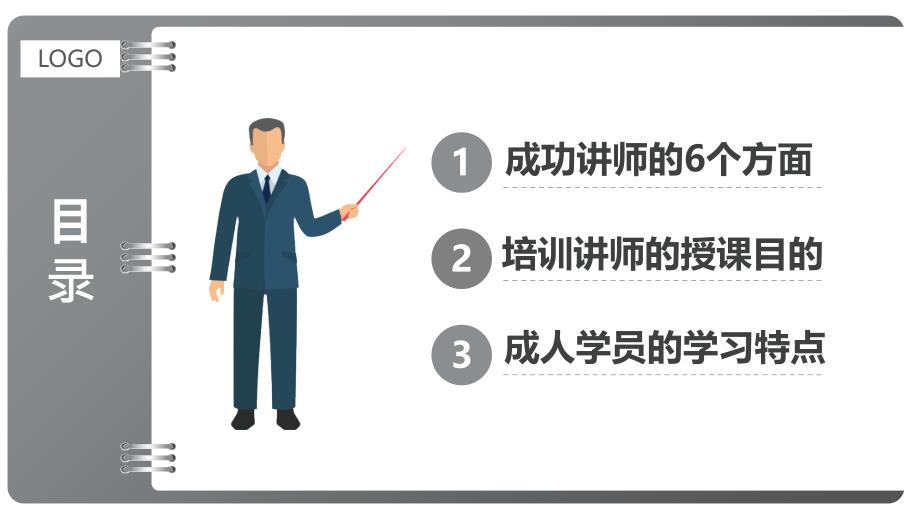 創意灰色商務講師培訓系列之如何做一名優秀的培訓講師ppt模板課件