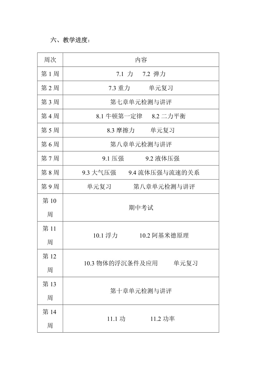 2017年新人教版八年级物理下册教学计划总5页