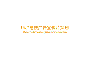 2021年某公司15秒電視廣告宣傳片策劃方案PPT課件