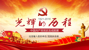 光辉的历程中国共产党党史党支部党员党课七一建党节PPT